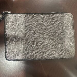Coach Silver Zippered Pouch/Wristlet
